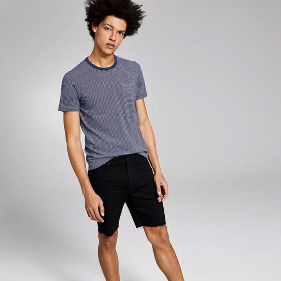 AND NOW THIS Men's 8" Denim Shorts black jeans short 29 New - Picture 3 of 6